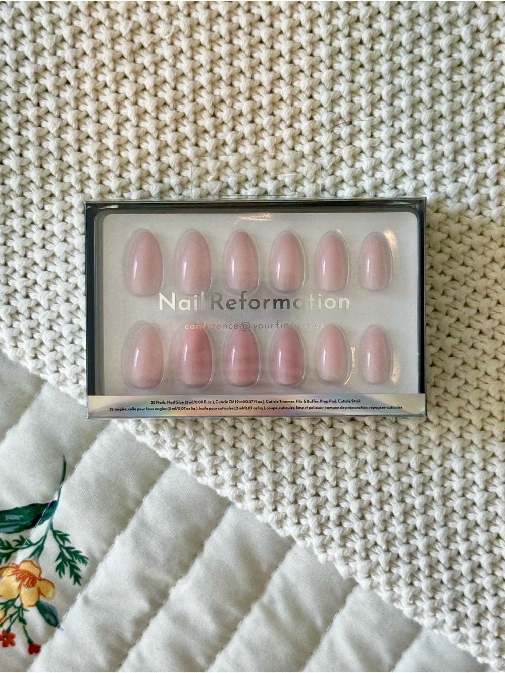 NWT Nail Reformation Press On Fake Nails Set, Ballet Slipper Baby Pink